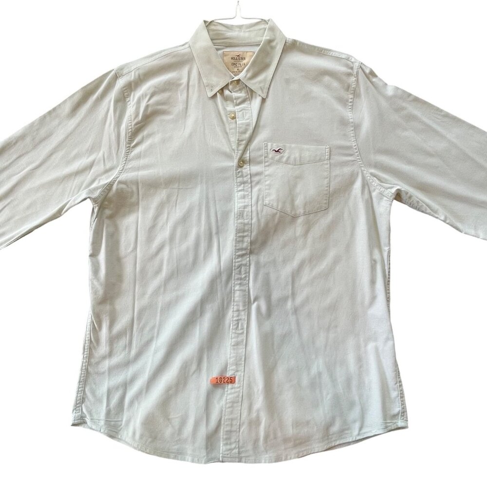 American Eagle & Hollister White Button Down Shirts Epic Flex Stretch Casual Top